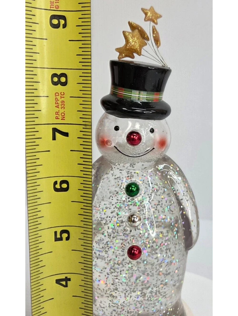 Vintage Animated Snowman Glitter Water Globe Light Up Self Shaking Xmas Decor